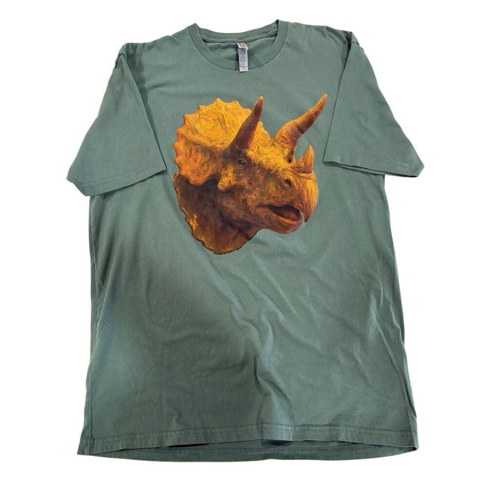 Next Level Apparel Mens Tee Shirt, Dinosaur, Size XL, Green